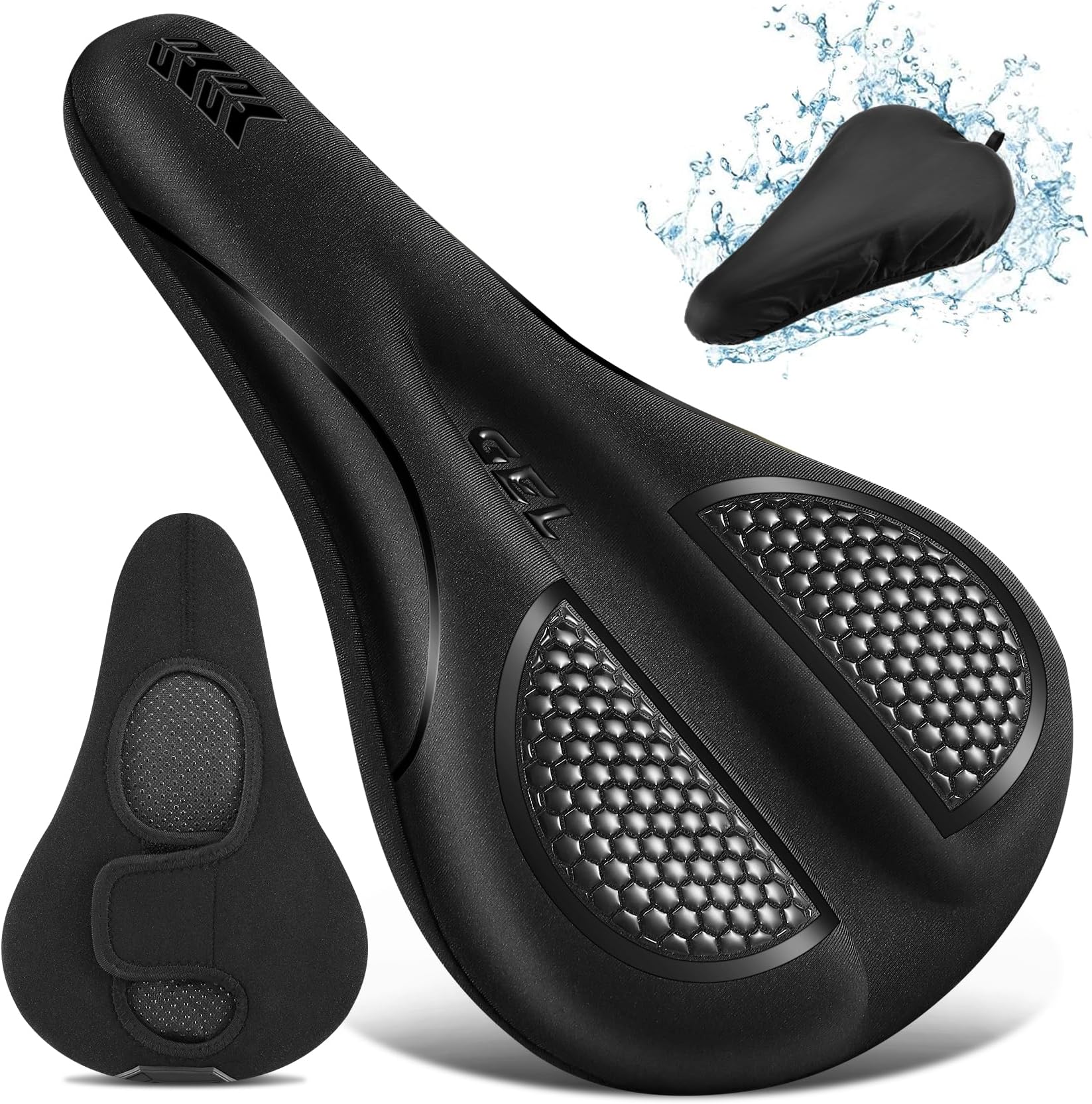 Bike Seat Cushion Gel Padded Bike Seat Cover Extra Soft Comfy for Men Women Comfort,with Peloton Stationary, Exercise, Mountain Bikes, Road & Electric