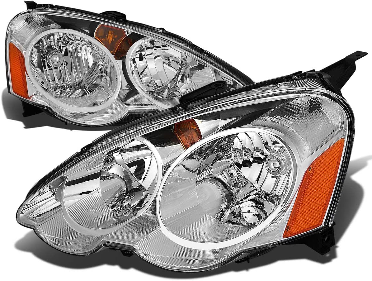 For Acura RSX DC5 Pair Chrome Housing Amber Corner Headlight Kit