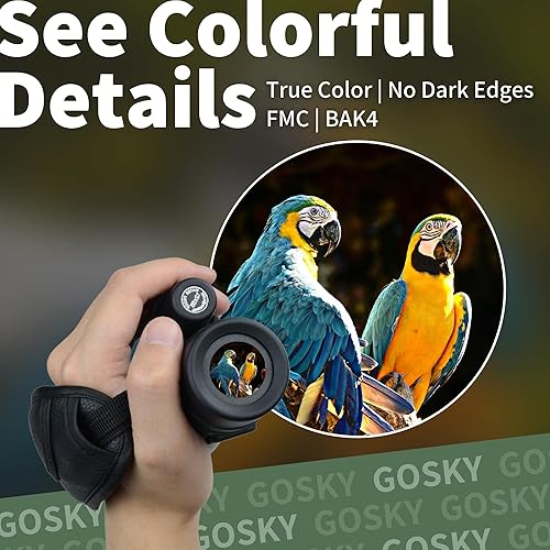 Miniatura 3 de Gosky Monocular de 12 x 50 para adultos, telescopio monocular con prisma BAK4 y lente FMC, monocular ligero ideal para observación de aves, caza,
