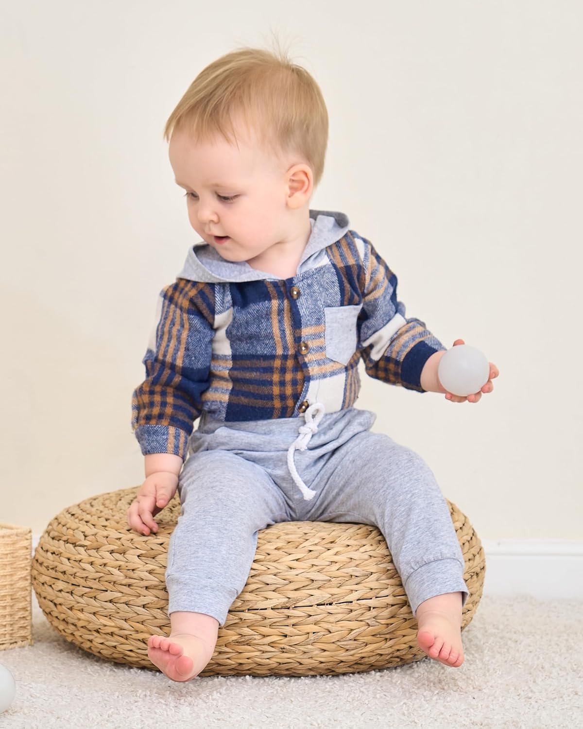 Renotemy Newborn Baby Boy Clothes Infant Boy Outfits Baby Hoodie Romper Fall Winter 0 3 6 9 12 18 Months Baby Clothes for Boy - Image 3