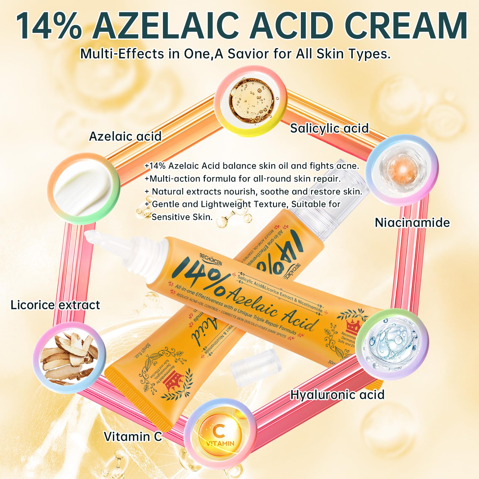 Azelaic Acid Cream For Face,Azelaic Acid Serum With Niacinamide, 2 OZ, 30 ml (Pack of 2) - Image 2