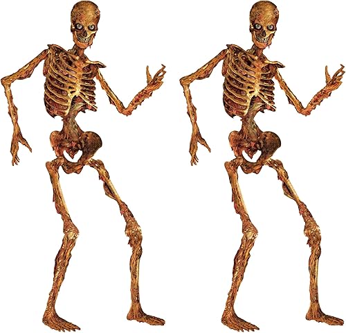 Beistle d Gory Skeletons - Telón de fondo para fotos, 6 pies de alto, juego de 2 decoración de pared para fiesta de Halloween, espeluznante corte de