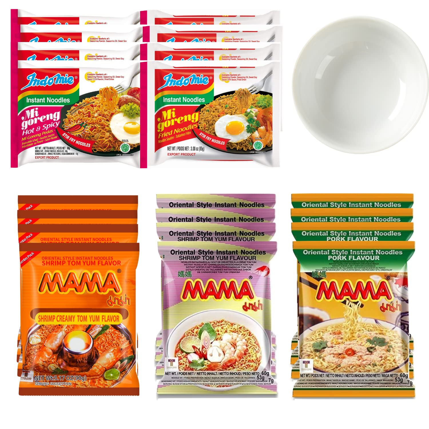Buy SOUTHEAST ASIA INSTANT RAMEN NOODLE SAMPLER, Tom Yum, Creamy Shrimp