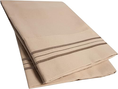 Sweet Home Collection Juego de 2 fundas de almohada de la serie 1800 de microfibra fina de doble cepillado con triple puntada de médula, estándar,