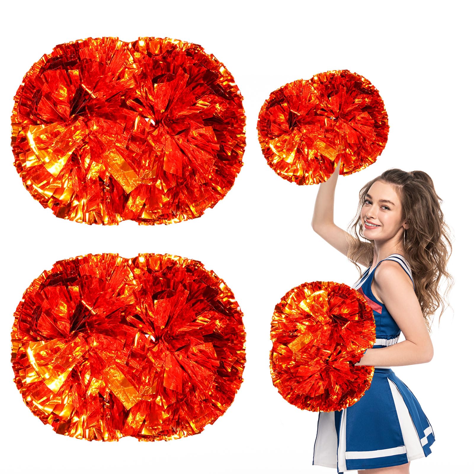 Pompony Cheer z uchwytem, ręczne pompony drużynowe cheerleaderek, do drużyny sportowej, gier duchowych, na imprezę taneczną, dla dorosłych, 10 szt. (brązowe)