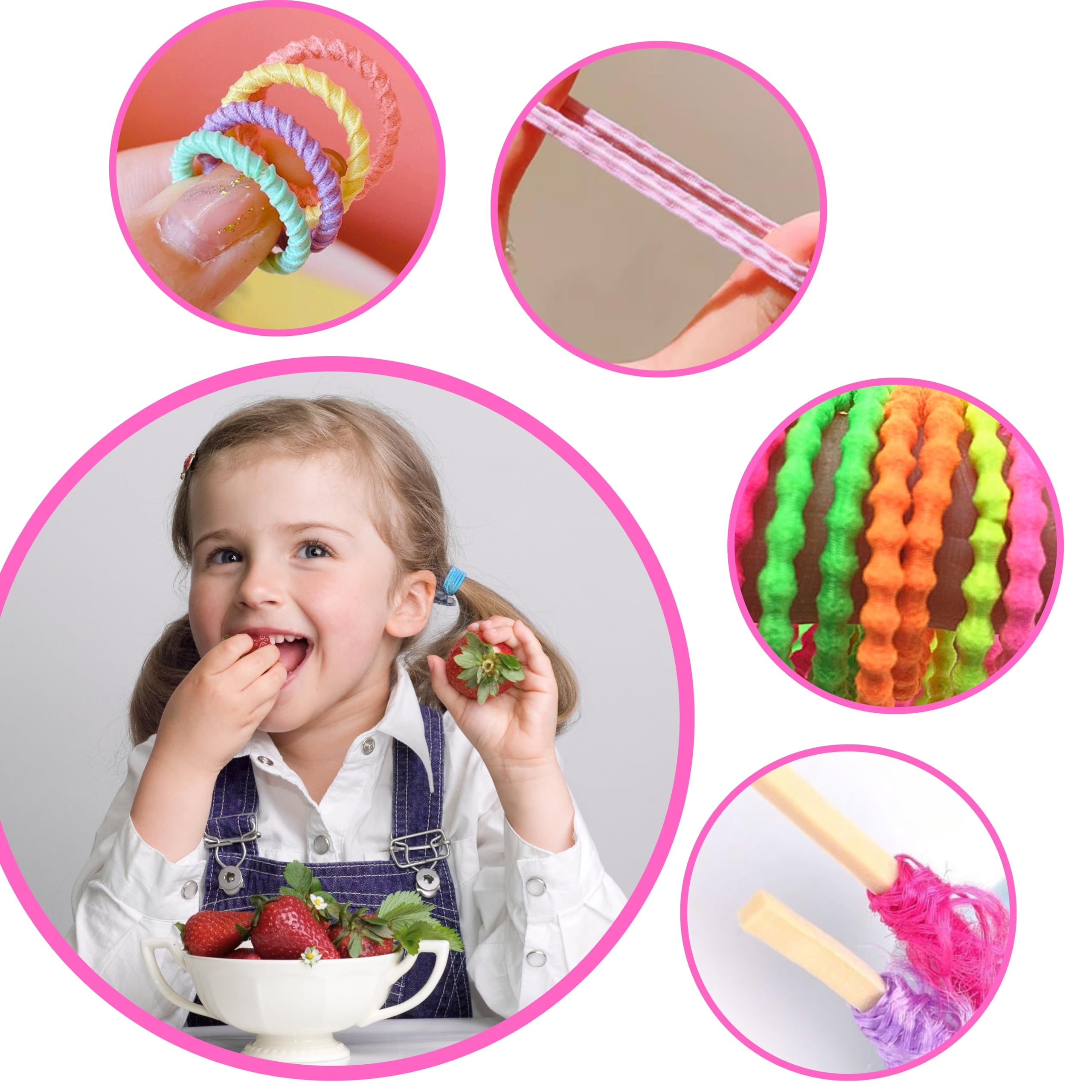 LUFFLOK 150 Pieces Multicolor Hair Ties, 15 Style Hair Bands for Girls and Baby Hairbands Ponytail Holders Hair Tie - Image 3