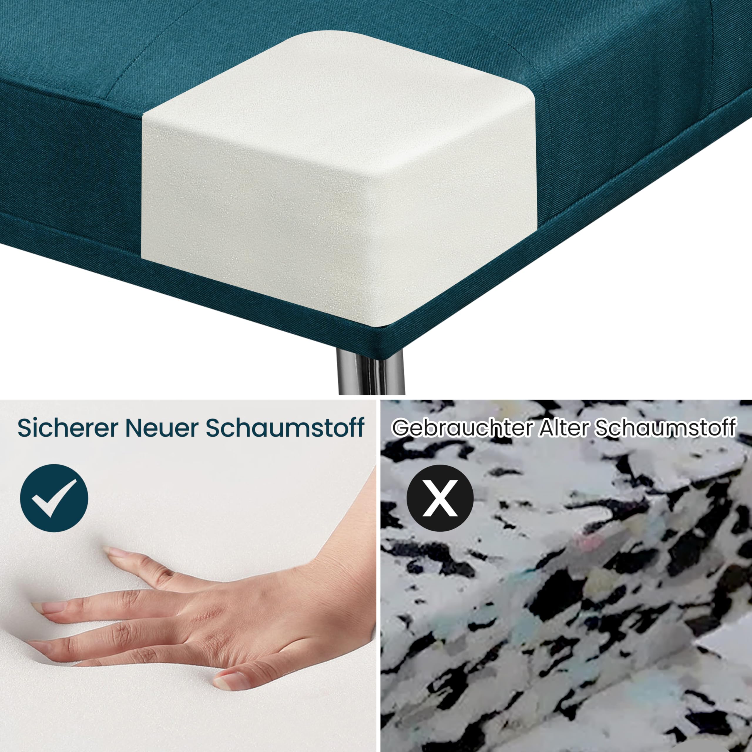 Yaheetech Klappbares Schlafsofa Couch Sofa mit Schlaffunktion Bettsofa mit Großer Liegefläche von 167 cm L × 94 cm B fürs Wohnzimmer/Schlafzimmer/Heimkino/Gästezimmer Blau