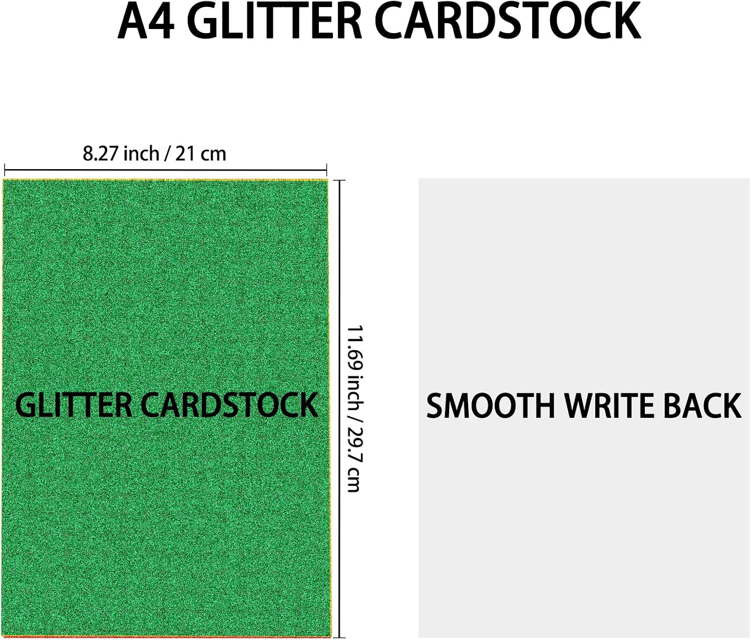 Green Glitter Cardstock for DIF Crafts, A4 Size Sparkly Paper for Cricut