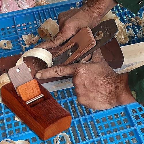 Mini Hand Woodworking Plane - Compact Wooden Manual Smoothing Tool for DIY Projects and Carpentry Finishing(Brown)