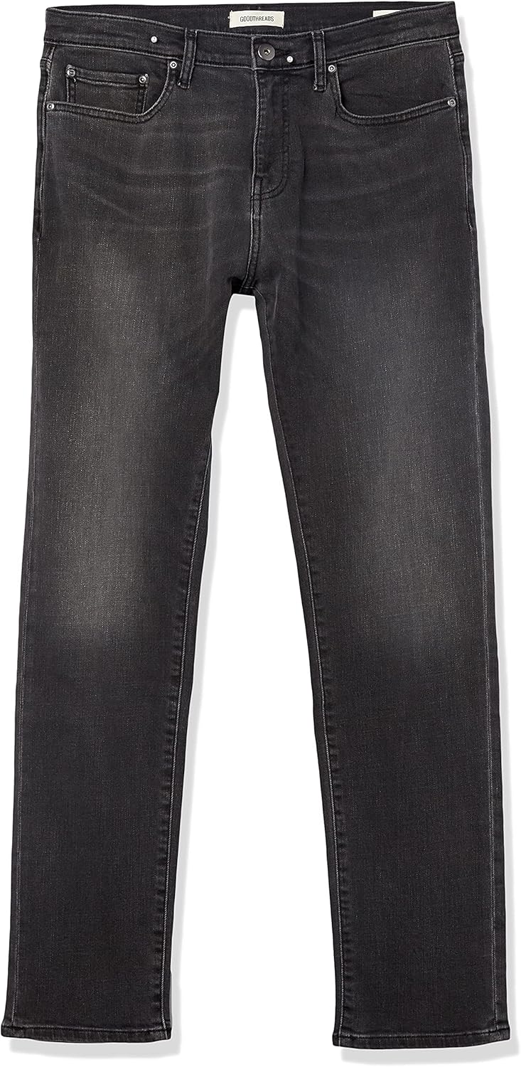 Amazon Essentials Men's Athletic-Fit Jean (Previously Goodthreads) 28W x 29L Black Sanded