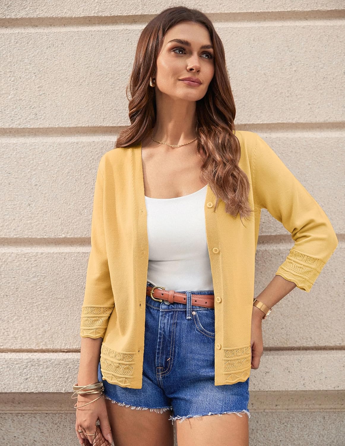 GRACE KARIN Cardigans for Women Trendy 3/4 Sleeve Lightweight Cardigan Spring Button Down Sweater Tops 2026 - Image 8