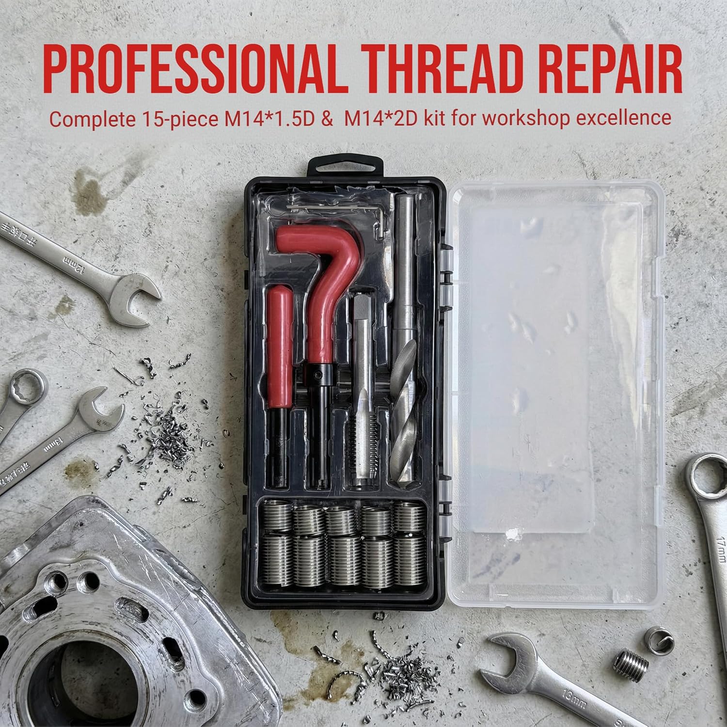 M14 x 2 Thread Repair Kit, for Mechanical & Automotive Thread Repair