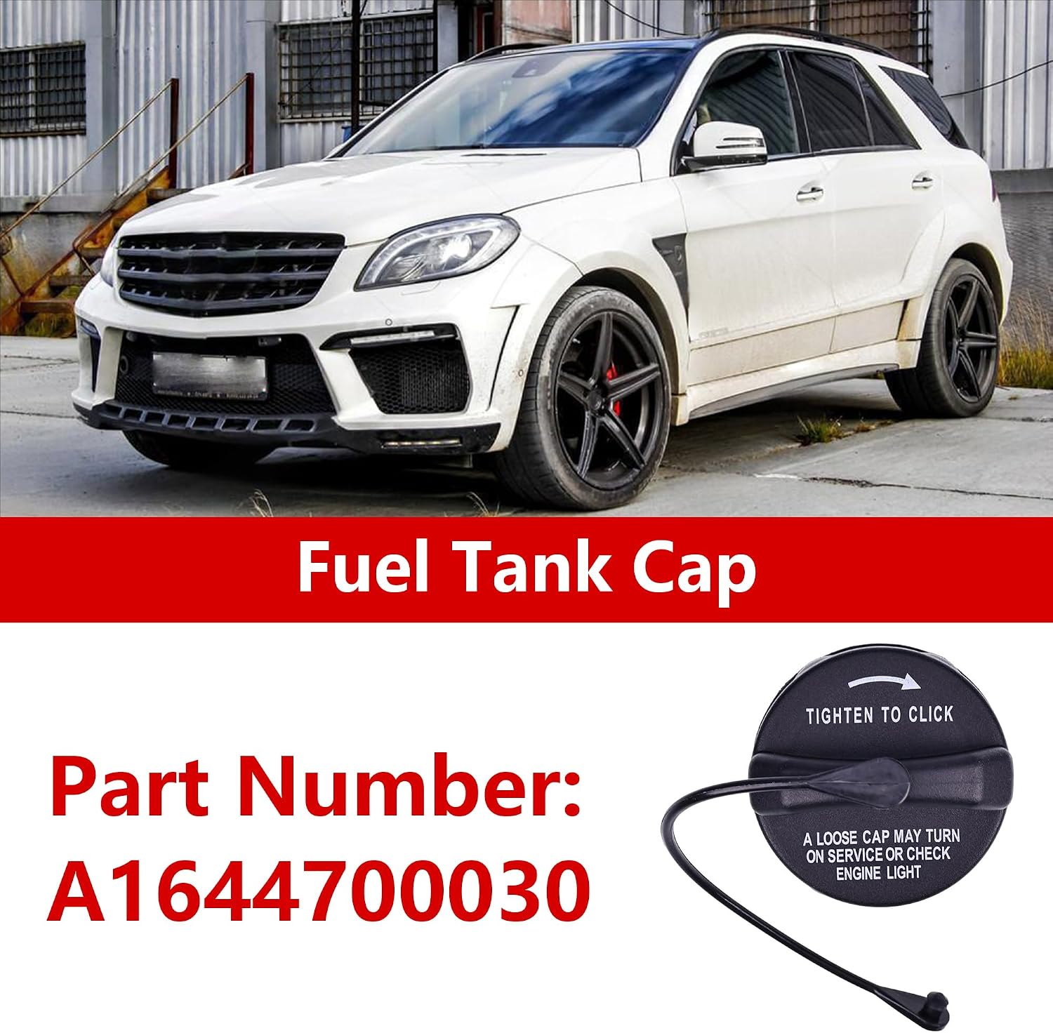 Gas Cap Fuel Tank Cap for Mercedes-Benz R350 2006-2012 Fuel Tank Filler Cap Replace for Mercedes-Benz ML500 2006-2007 Part Number A1644700030 1Pcs Black