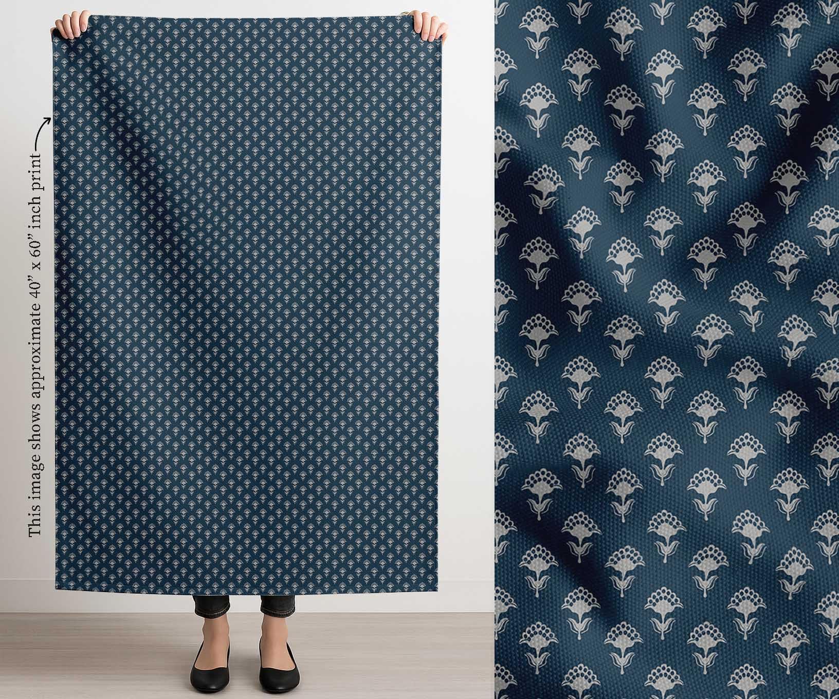 Soimoi Tissu d'ameublement pour canapés, chaises et décoration extérieure, tissu de décoration intérieure résistant à l'eau, 3 mètres, 142 cm de large, motif bloc, bleu