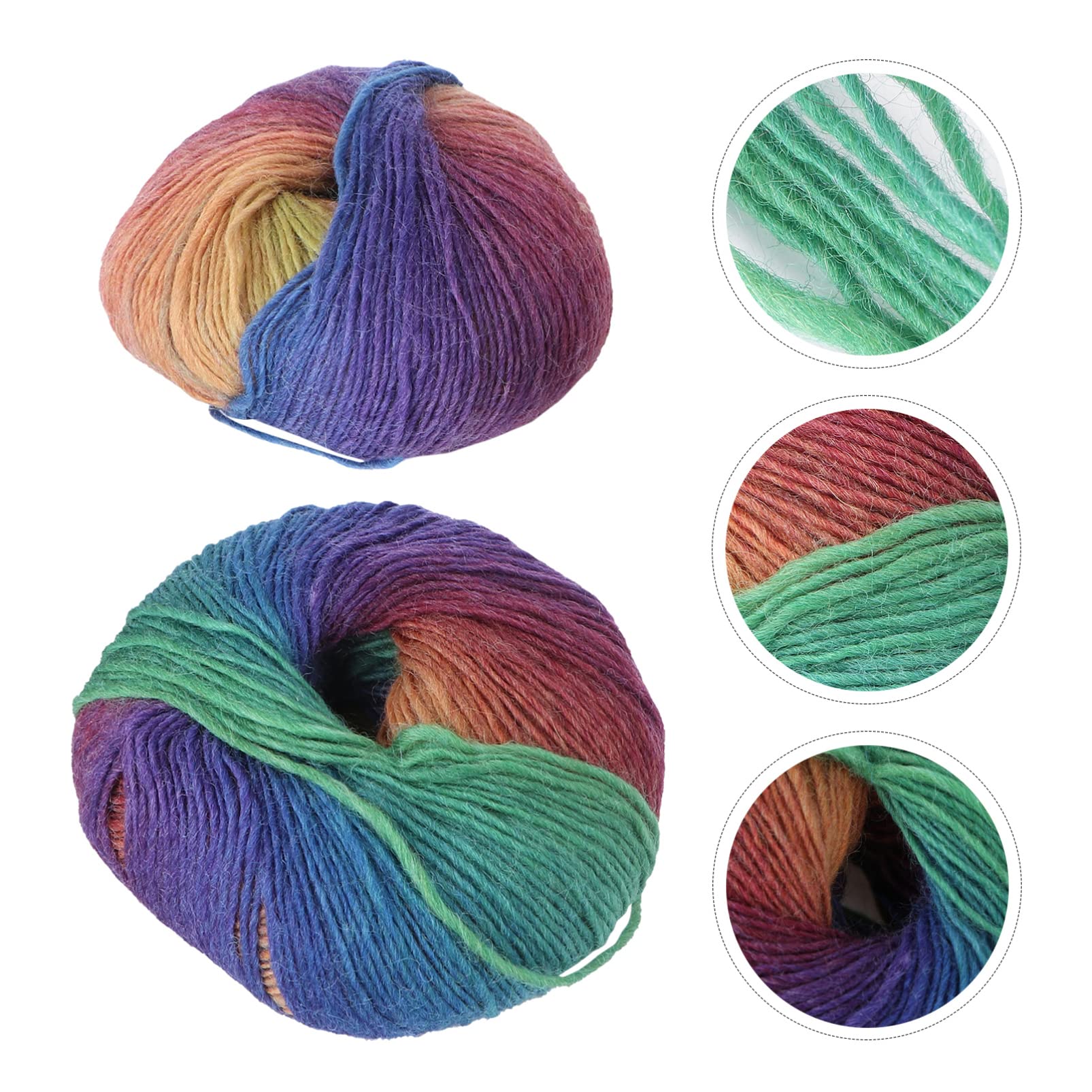 Ciieeo 6 Rollen selbststreifendes Häkelgarn Wollgarn Baumwolle Strickwolle Sockenwolle aus Baumwolle Wolle Regenbogengarn Regenbogen-Strickwolle Strickgarn Zubehör häkeln Pullover Linie