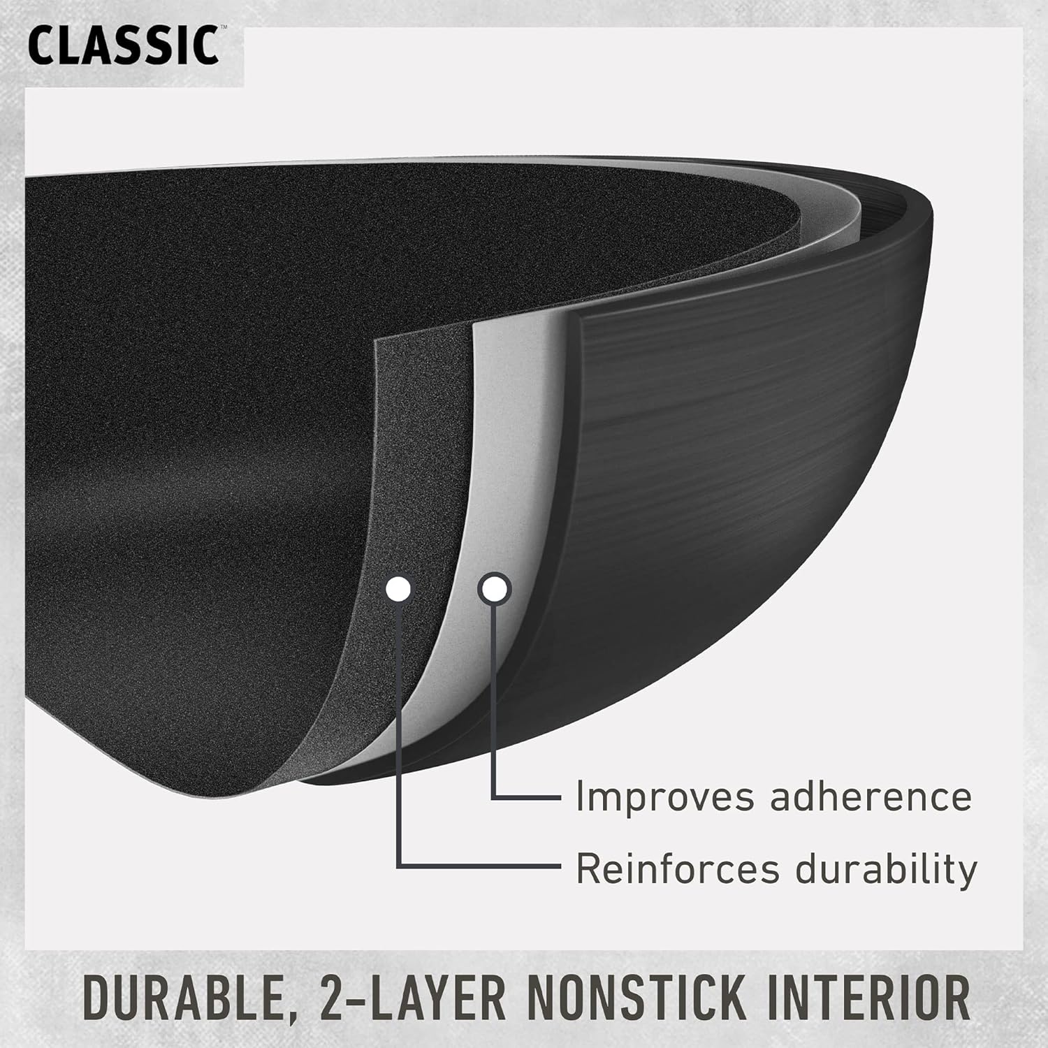 Calphalon 1943289 Classic Nonstick Jumbo Fryer Omelet Pan with Cover, 12", Grey