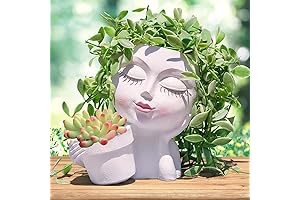 White Lady Head Planter