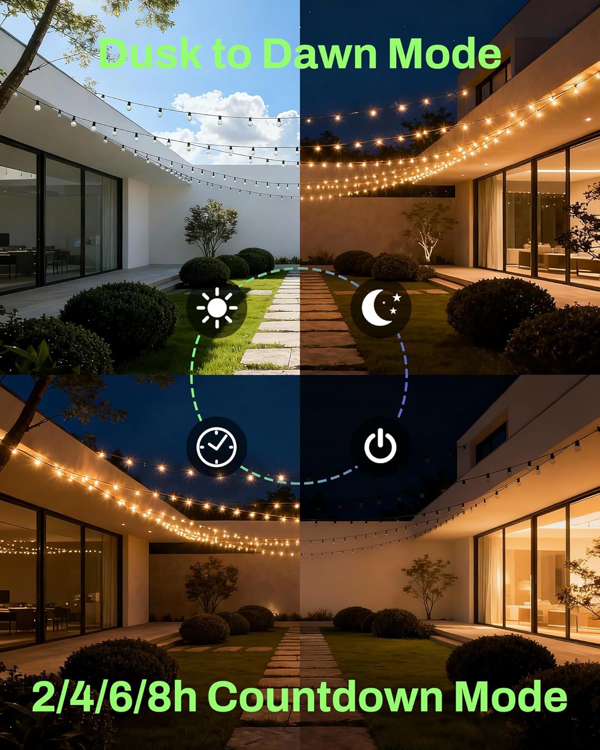 BN-LINK Outdoor Light Timer Dusk to Dawn and Countdown Modes