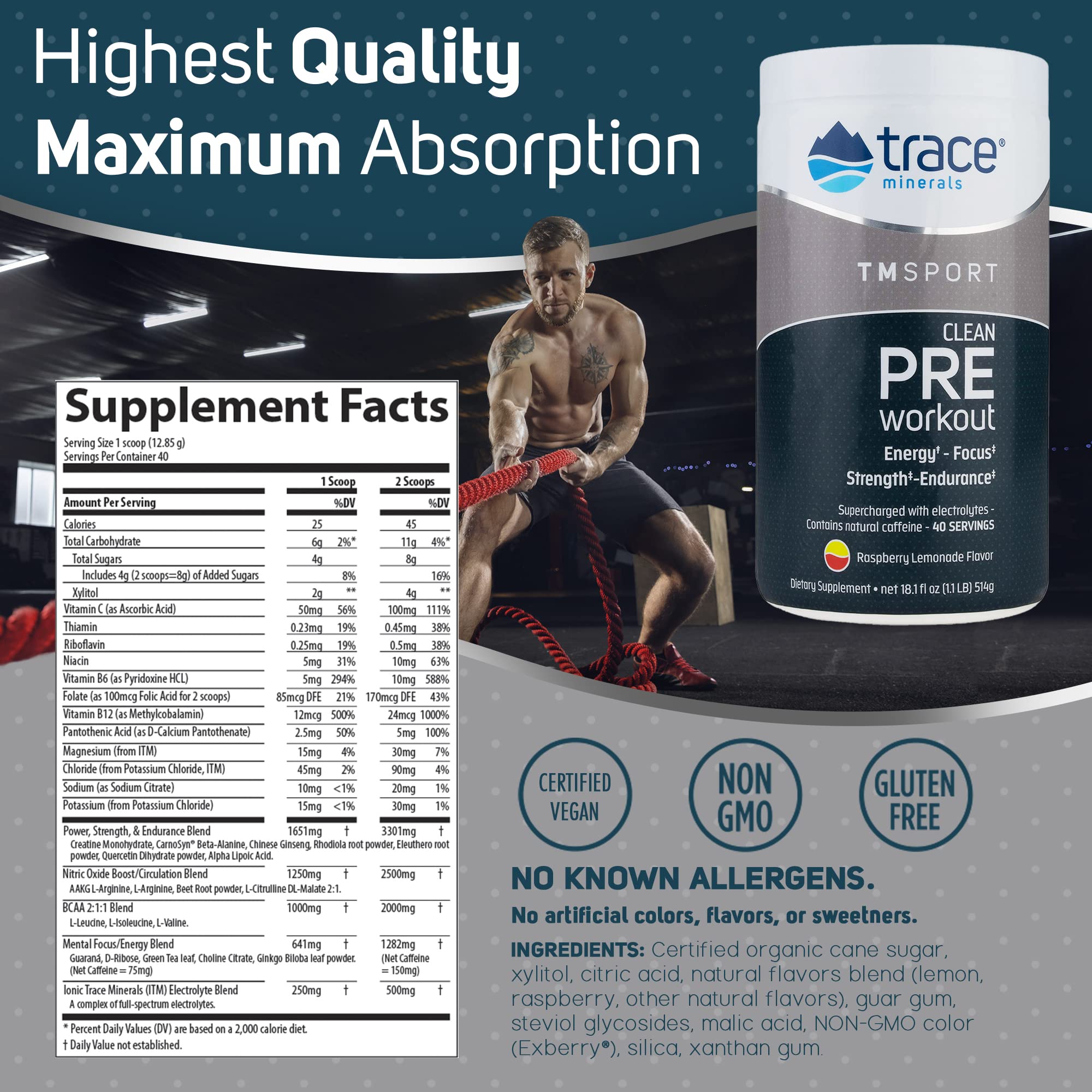 Trace Minerals Pre Workout Energy Drink, 13 oz Canister — Amazon image 4