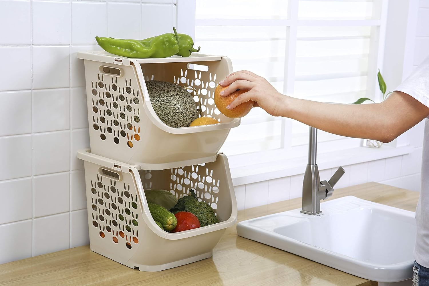 Black Friday - 60% OFF QsunQ 3-Set Stackable Storage Bins with Lids for Kitchen,Bathrooms,Bedrooms,Closets, Cabinets. Household Plastic Organization Baskets for Pantry. Storage Organizer Bin Basket (12x11x10inch) Beige Best Cyber Monday 🔥 QsunQ 3-Set Stackable Storage Bins with Lids for Kitchen,Bathrooms,Bedrooms,Closets, Cabinets. Household Plastic Organization Baskets for Pantry. Storage Organizer Bin Basket (12x11x10inch) Beige