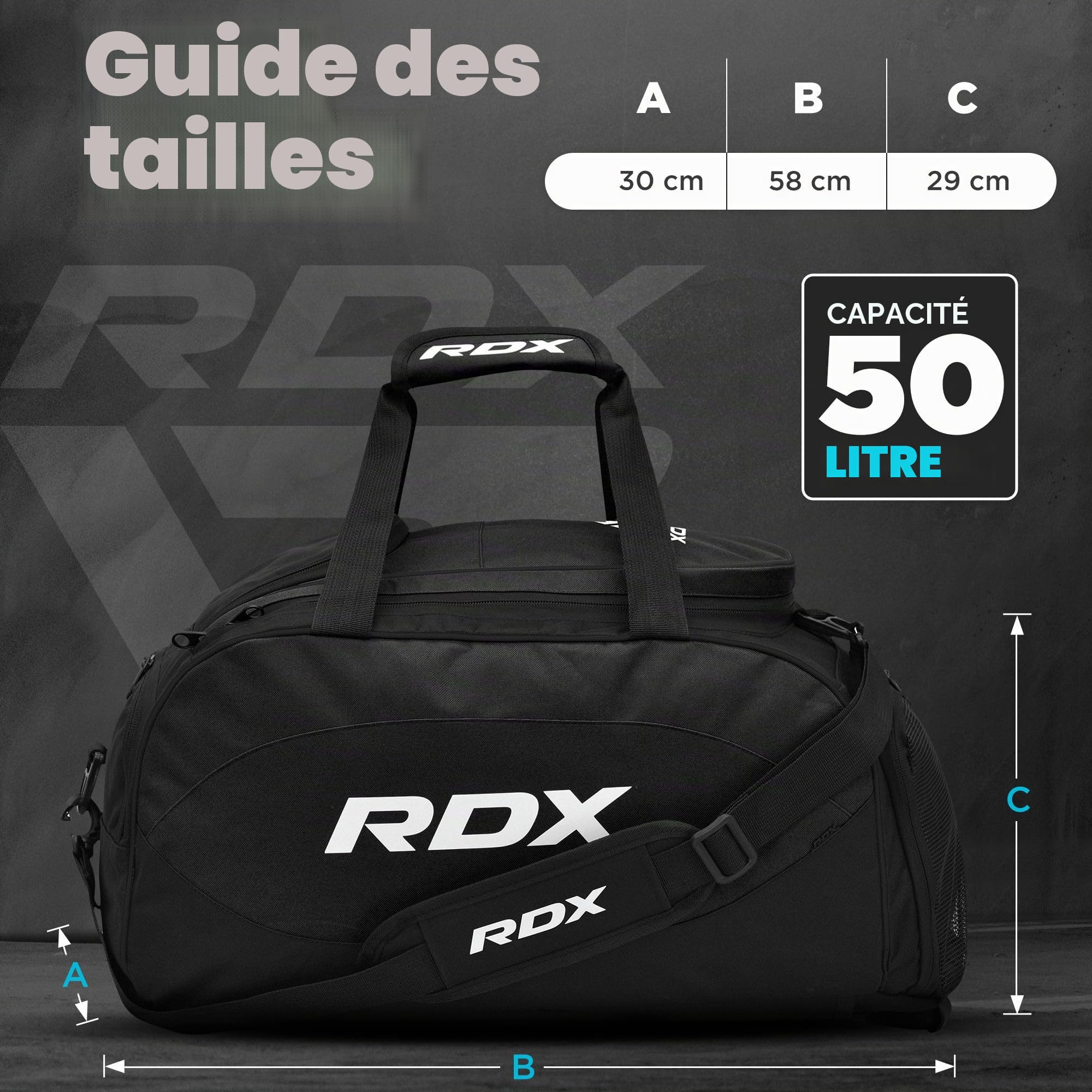 RDX Sac de Sport avec Compartiment Chaussures Gym Backpack Boxe Gymnastique Équipement Rucksack Bag Bandouliere Trekking Outdoor,Femme et Homme Sac a Main pour Voyage
