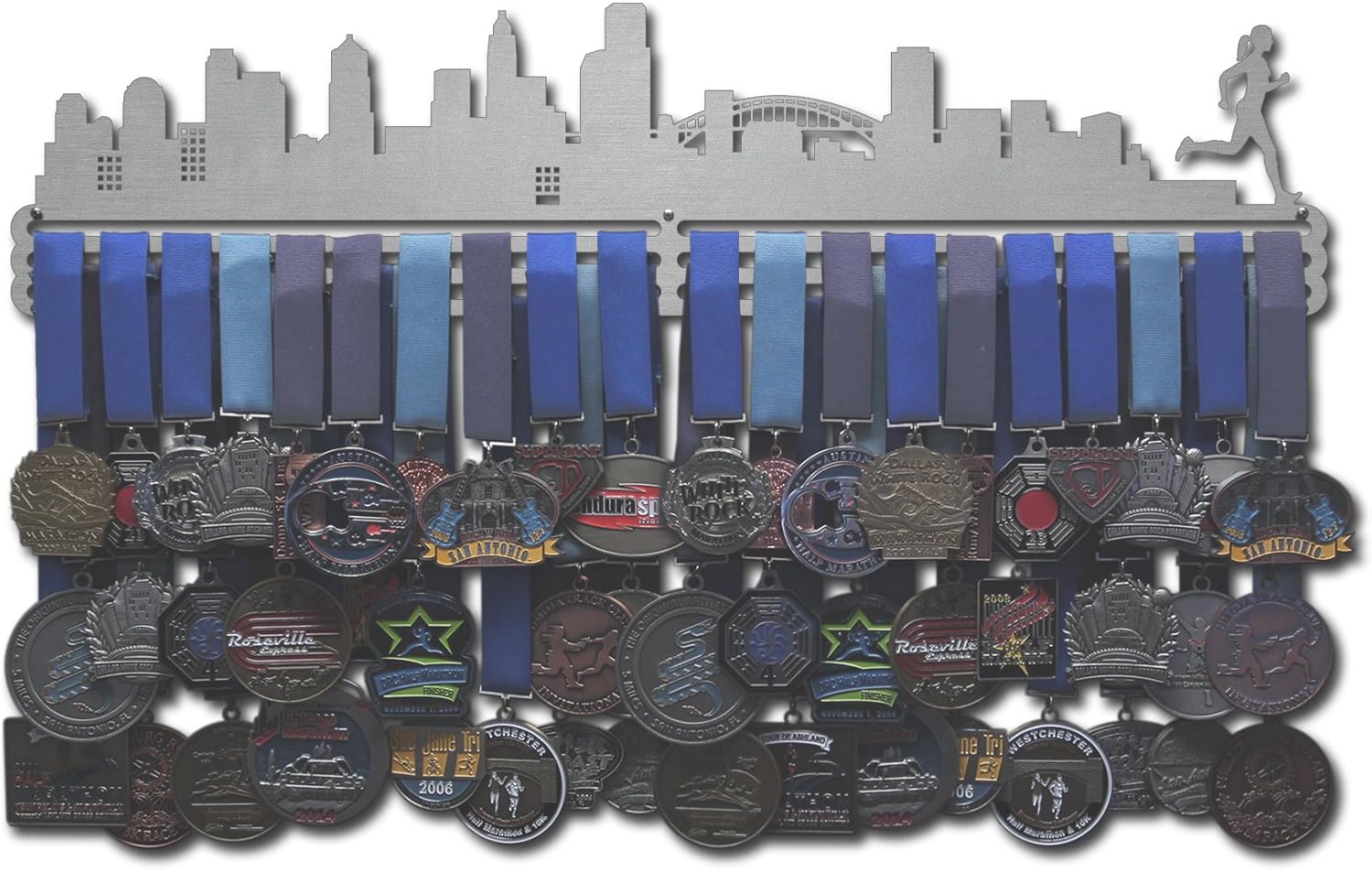 Allied Medal Hangers - Cityscape - Male or Female Runner - Multiple Variations Offered - Medal Holder Display Rack