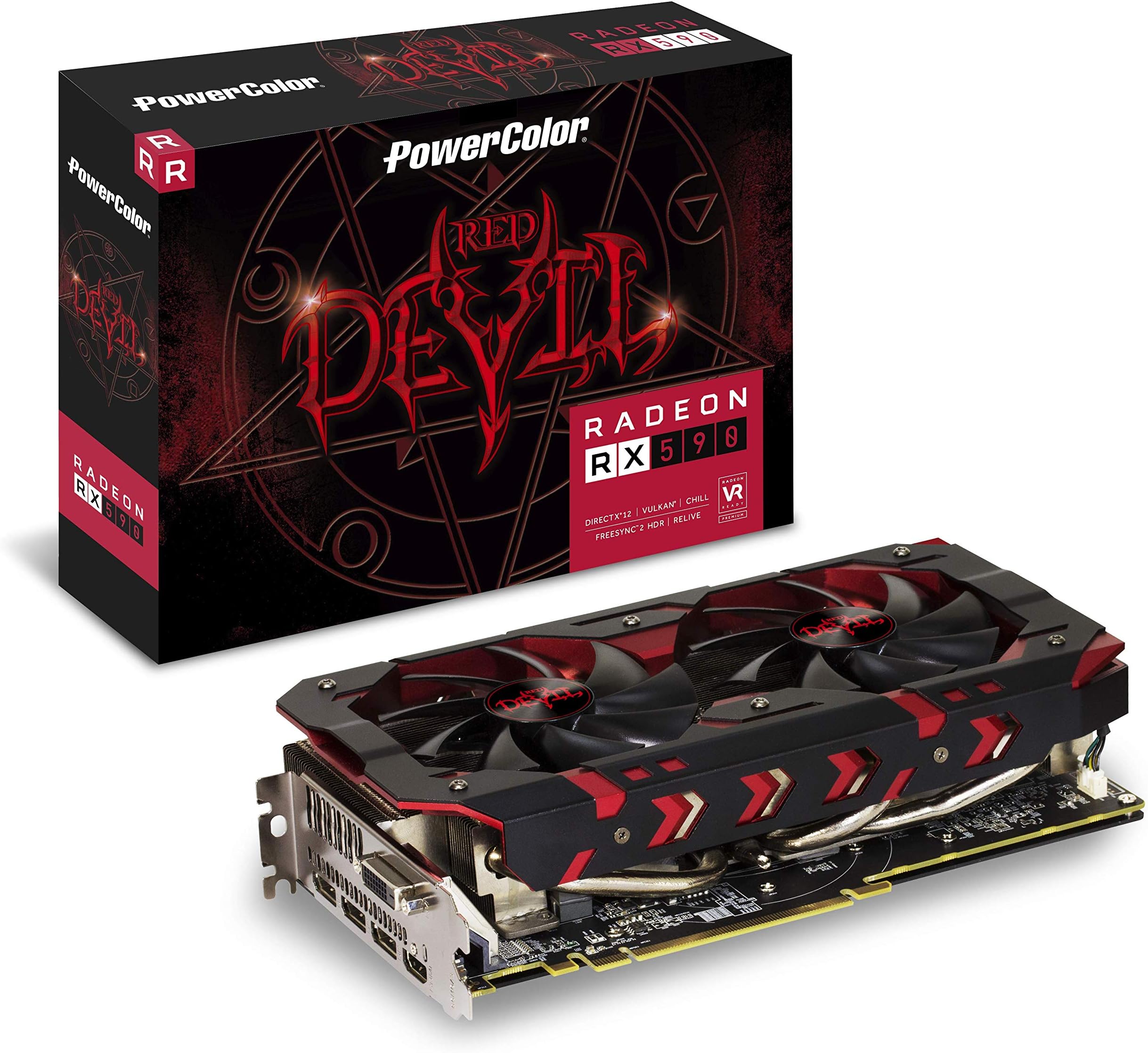 PowerColor AXRX 590 8GBD5-3DH/OC Graphic Cards, Black/Red