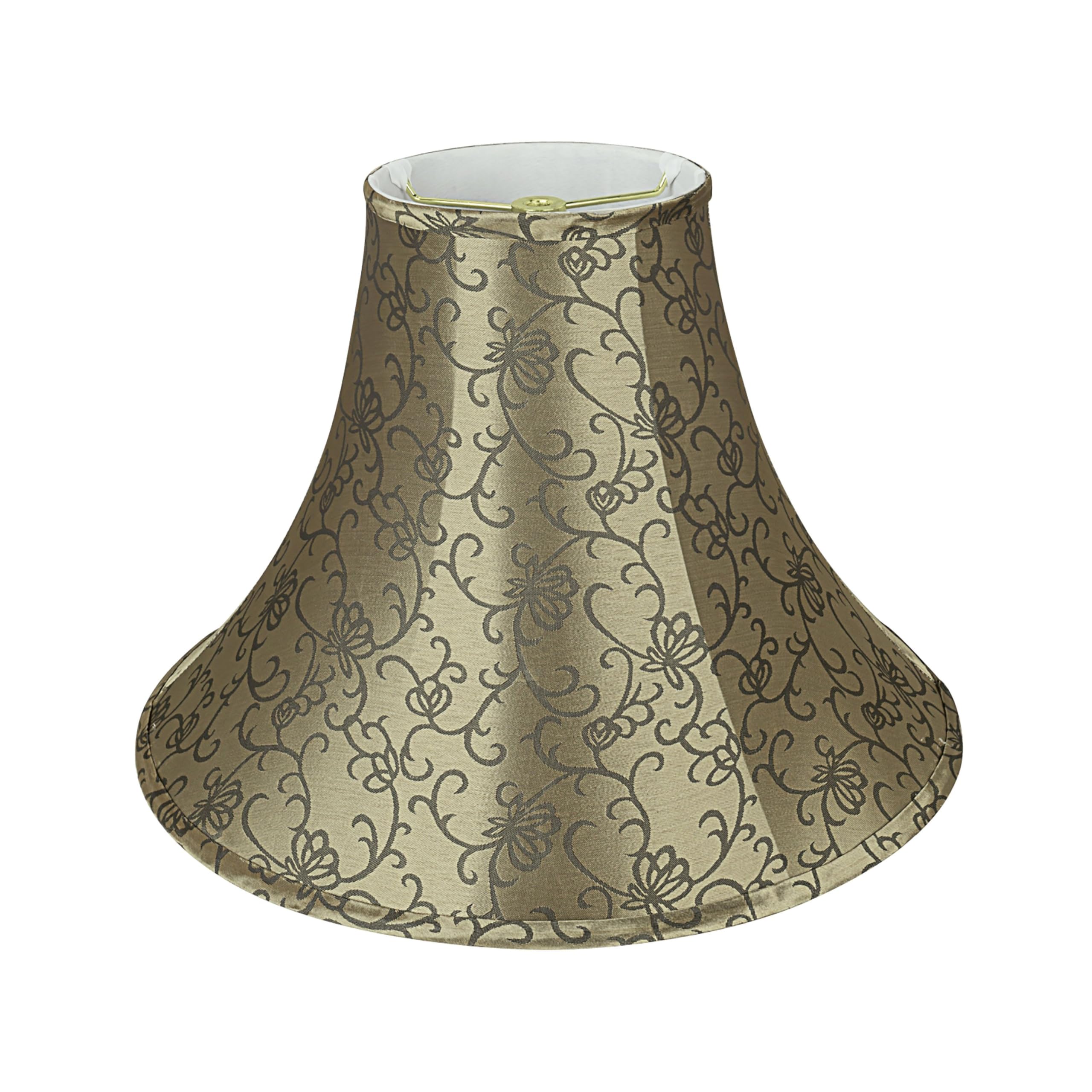 Photo 1 of Aspen Creative 30165 Transitional Bell Shape Spider Construction Lamp Shade in Brown, 16" wide (6" x 16" x 12")