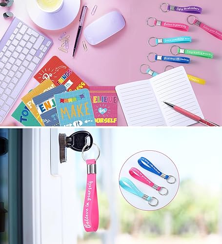 Miniatura 6 de PerKoop 48 unidades de regalos inspiradores VBS Bloc de notas a granel de 3 x 5 pulgadas, bolígrafos motivacionales, llaveros a granel, lindos