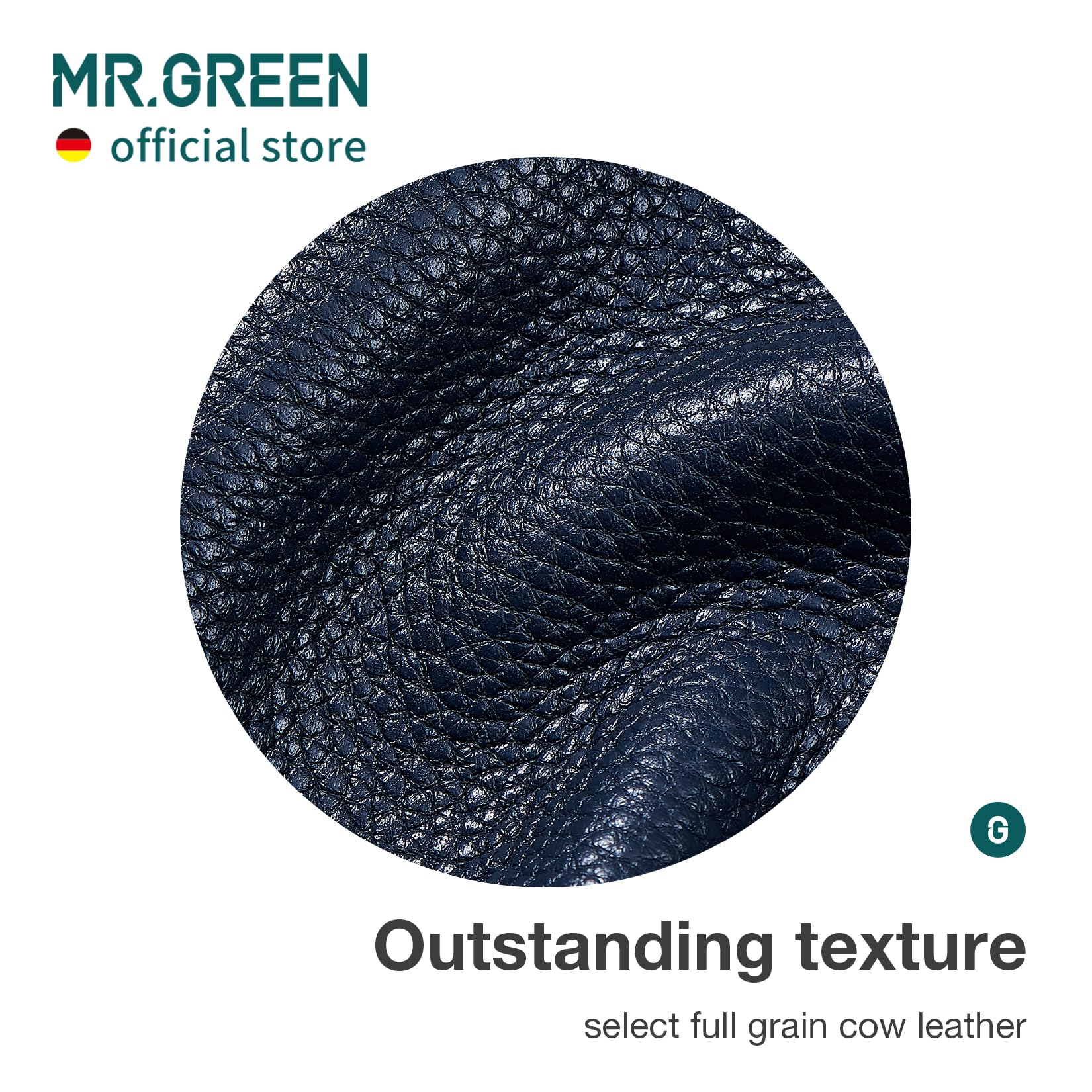 MR.GREEN Innate - Juego de manicura de lujo con tijeras de grado quirúrgico, kit de cortaúñas de acero inoxidable, paquete de piel de vaca de grano completo, pedicura (juego de manicura 9 en 1)