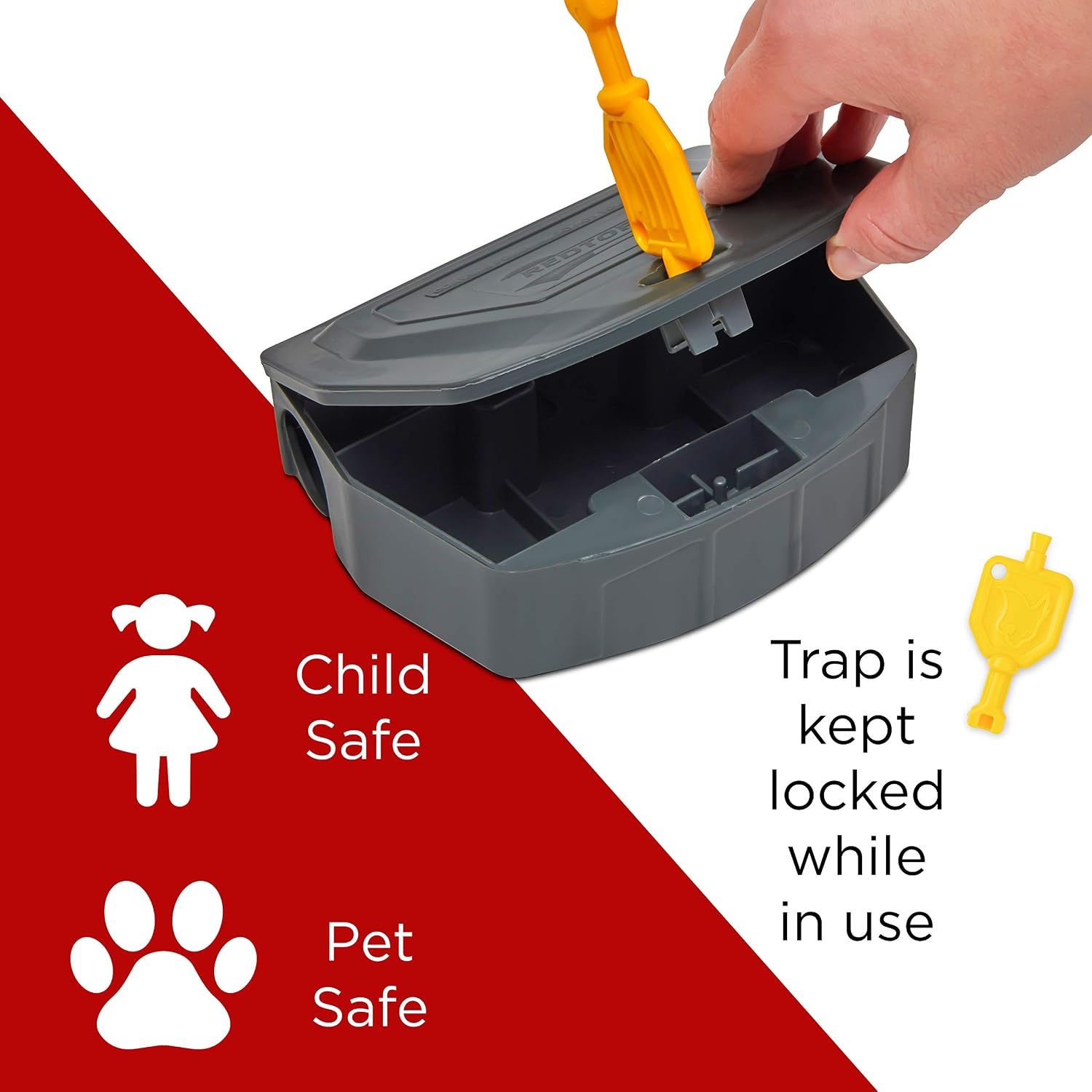 Rodent Mouse Trap Poison Mice Killer Bait Station Box with Key Refillable Indoor Outdoor Pet Safe (8 Pack)