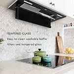 FIREGAS Range Hood Insert 30 inch, Ducted/Ductless Convertible Range Hood 30 inch with Gesture Sensing and Touch Control,LED Lights,Tempered Glass,Ductless Kitchen Hood included Charcoal Filters