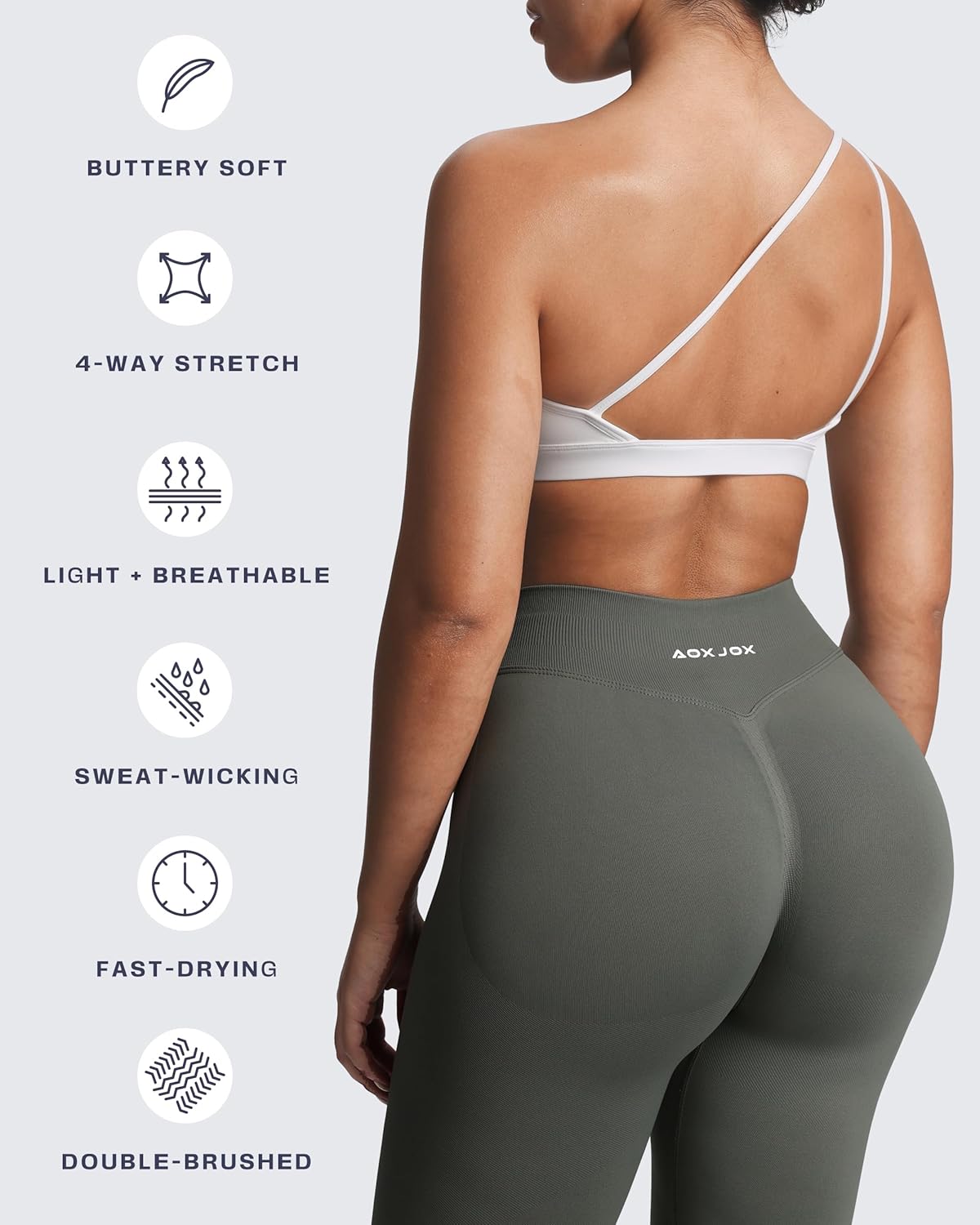 Aoxjox Women's Workout Sports Bras One Shoulder Astoria Asymmetrical Bra Fitness Training Gym Yoga Crop Tank - Image 7