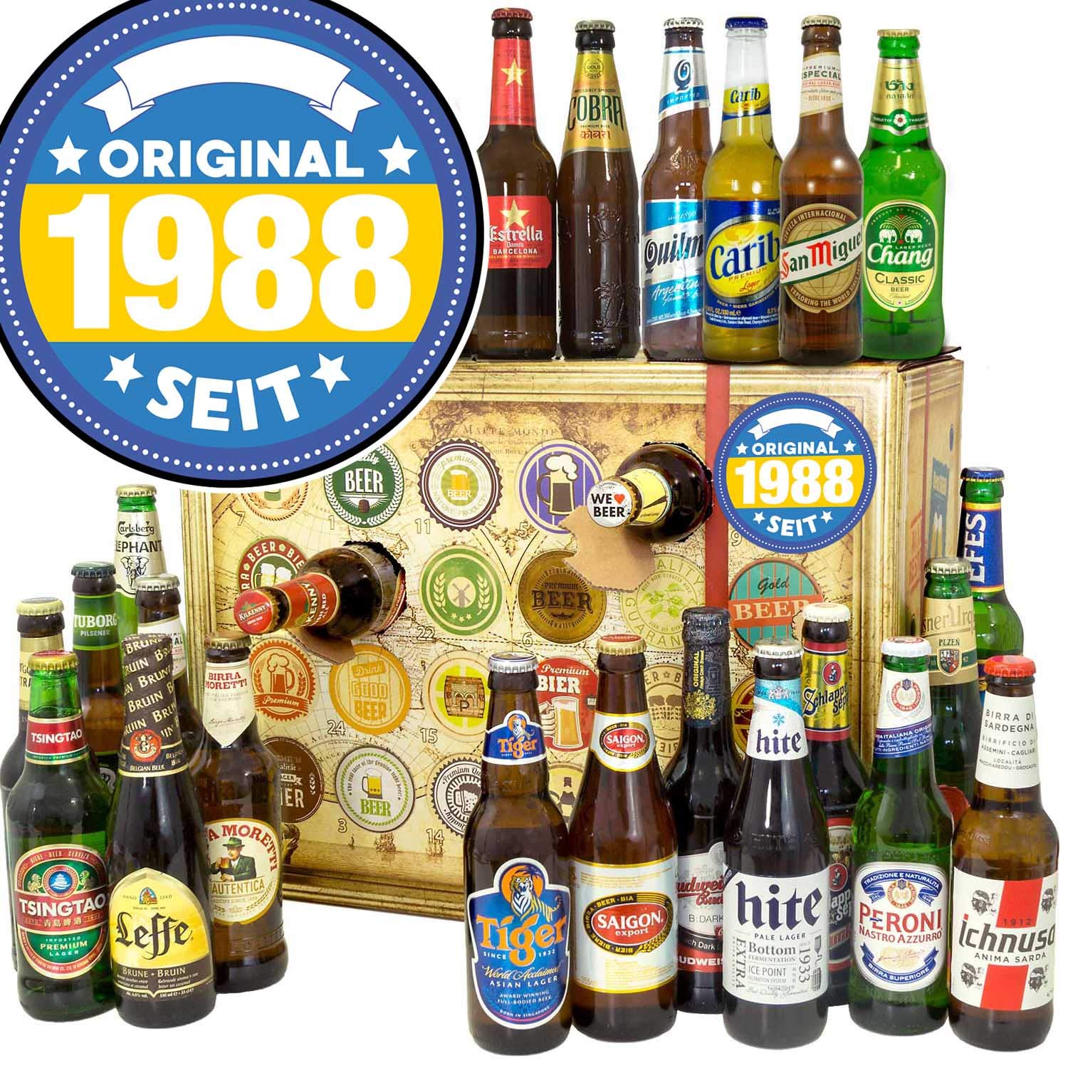 Original seit 1988 + 24 Biersorten aus aller Welt im Adventskalender + 24 Biere aus der Welt 2024 2025