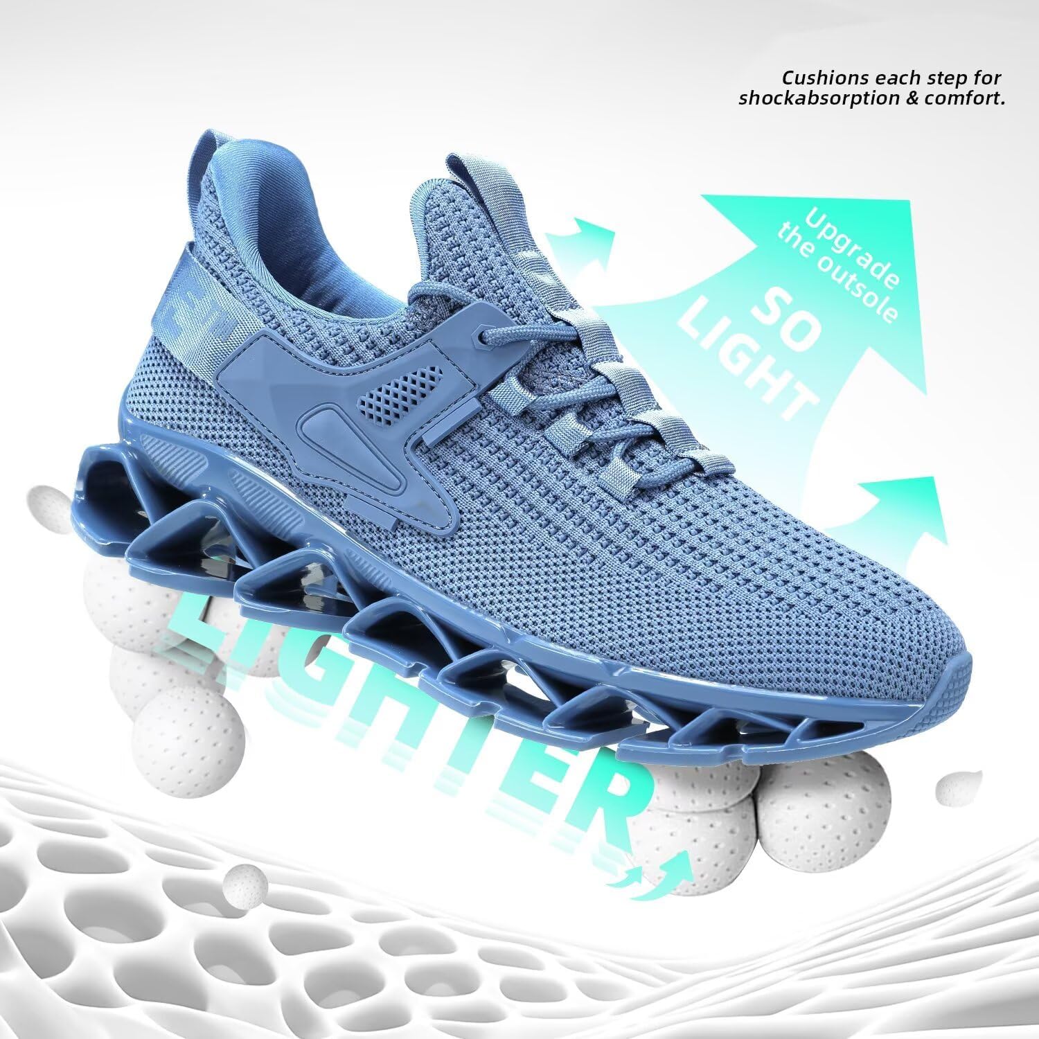 Mens Walking Shoes Running Slip on Tennis Casual Fashion Blade Sneakers Comfort Workout Sport Athletic Trainers