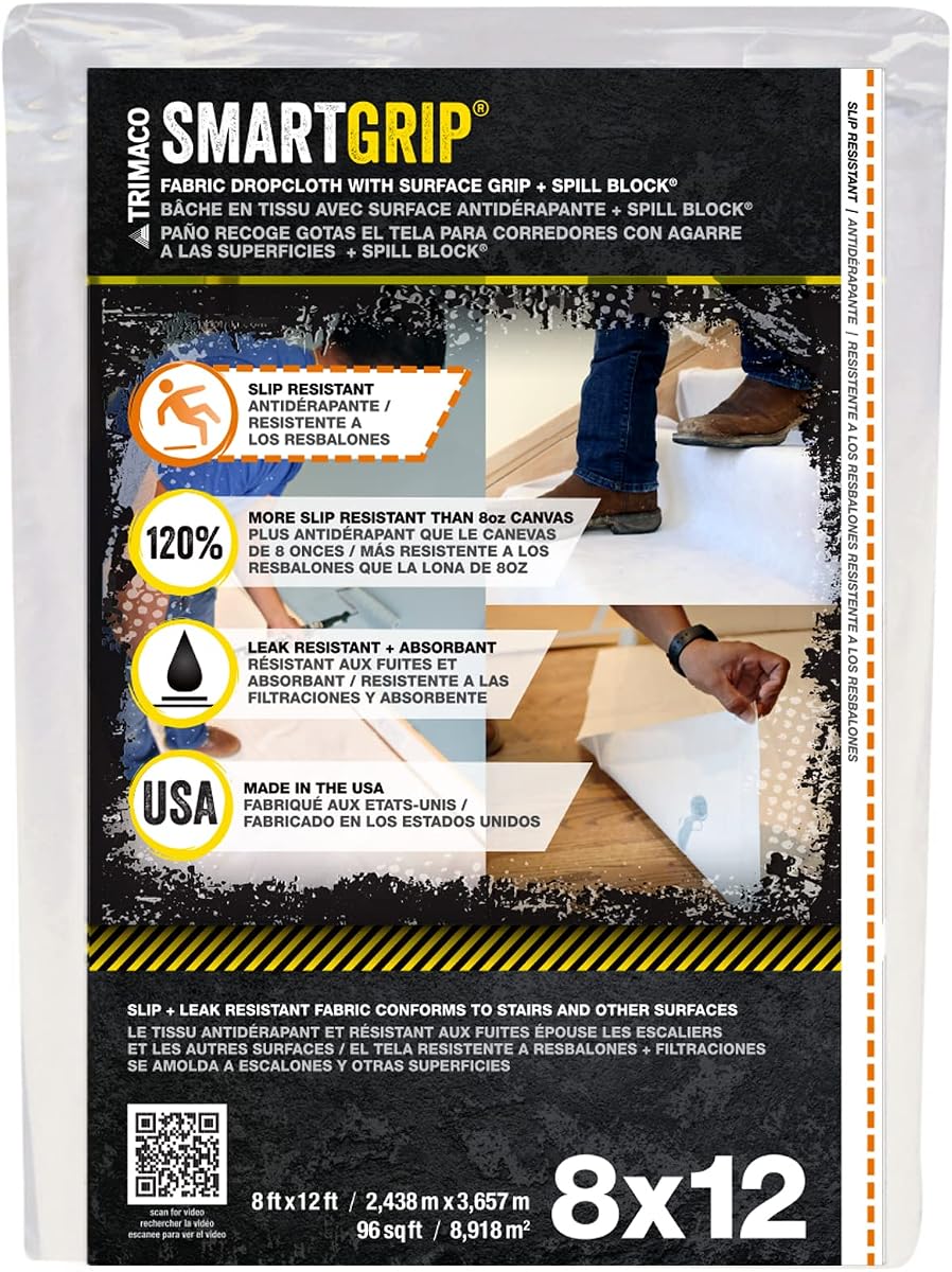 Smart Grip® Drop Cloth, 8-feet x 12-feet