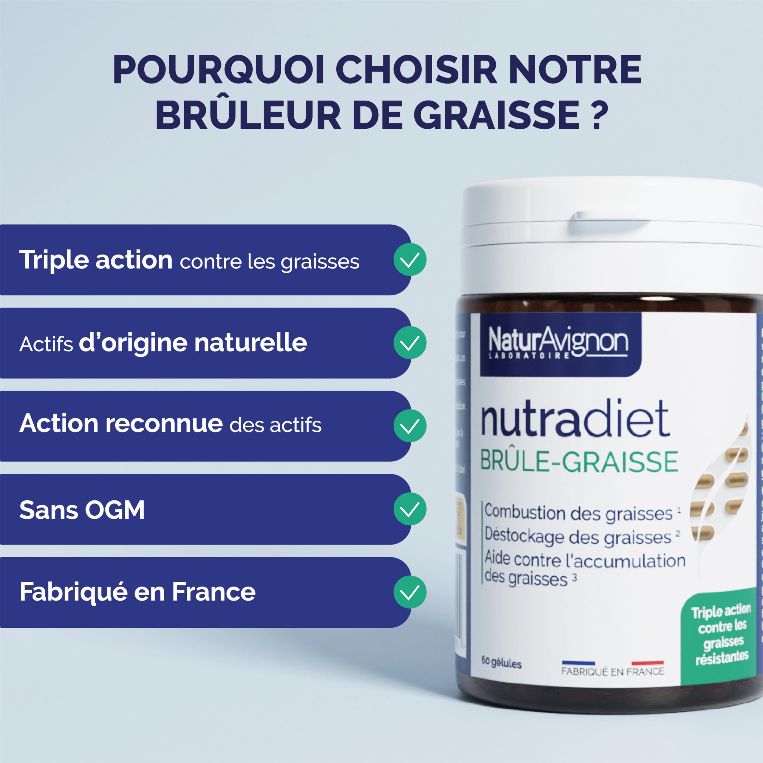 NaturAvignon Nutradiet Bruleur de graisse puissant | curcuma thé vert noix de cola | perte de poids rapide et efficace | coupe faim Minceur Perte de Poids rapidement | 60 gélules minceur