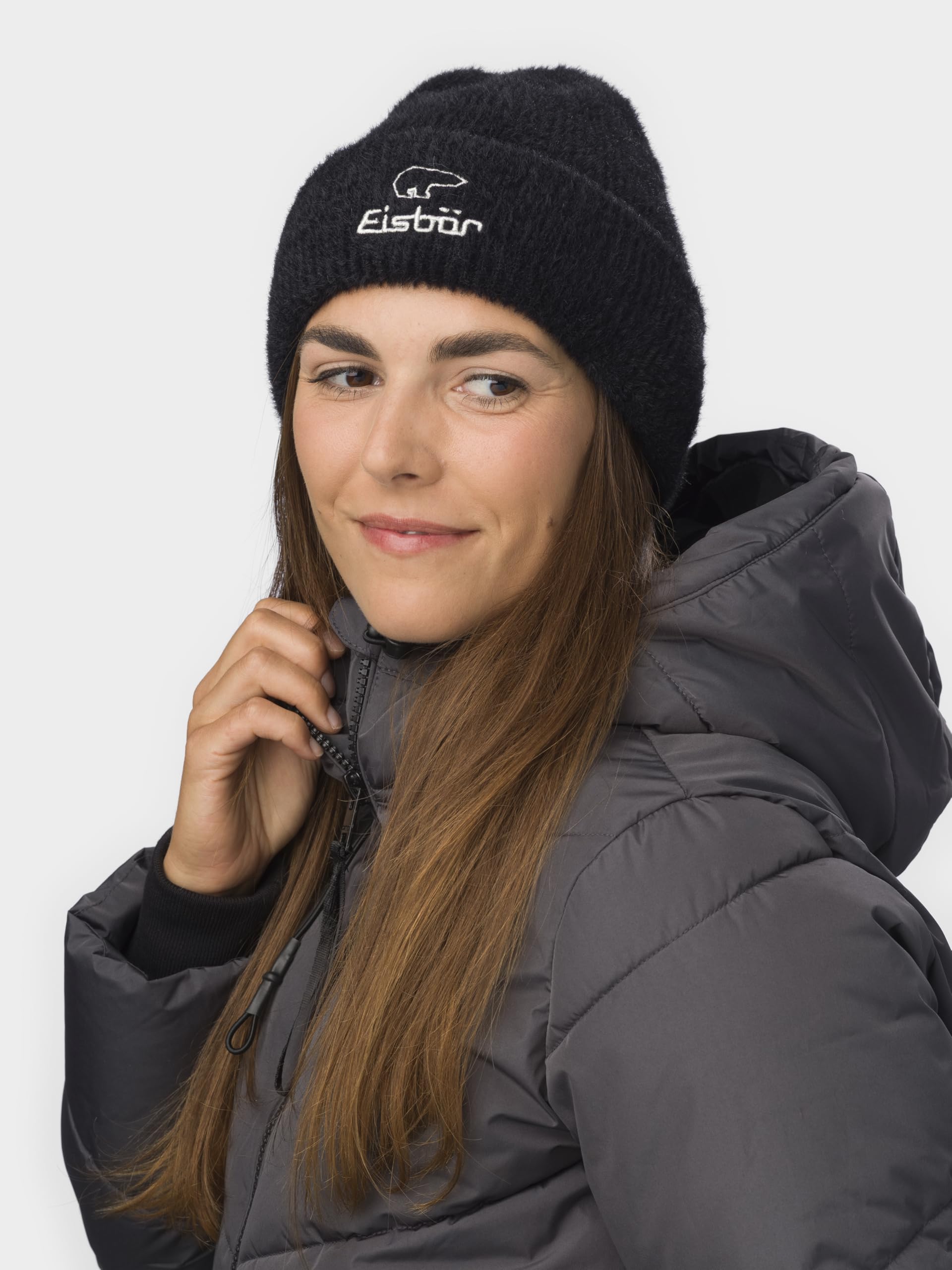 Eisbär Mütze Damen & Herren Mana - kuschelig weiche Beanie Unisex Beanie mit Umschlag Teddy Mütze Fisherman Docker Trawler