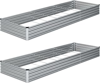ZUNUDA 10x3x1FT Galvanized Raised Garden Bed Kit (2-Pack) - Rustproof Metal Planters for Vegetables, Flowers & Herbs