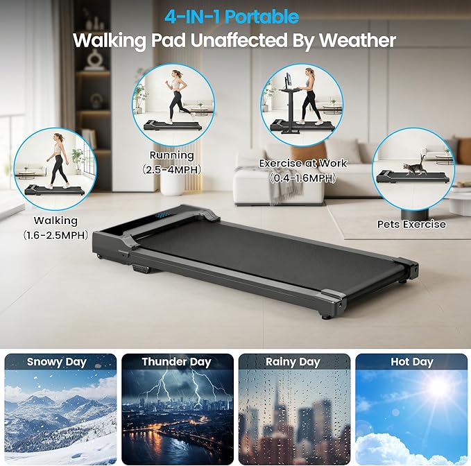 Caminadora Eléctrica Plegable Compacta 2 HP 110V con Ruedas miniatura 5