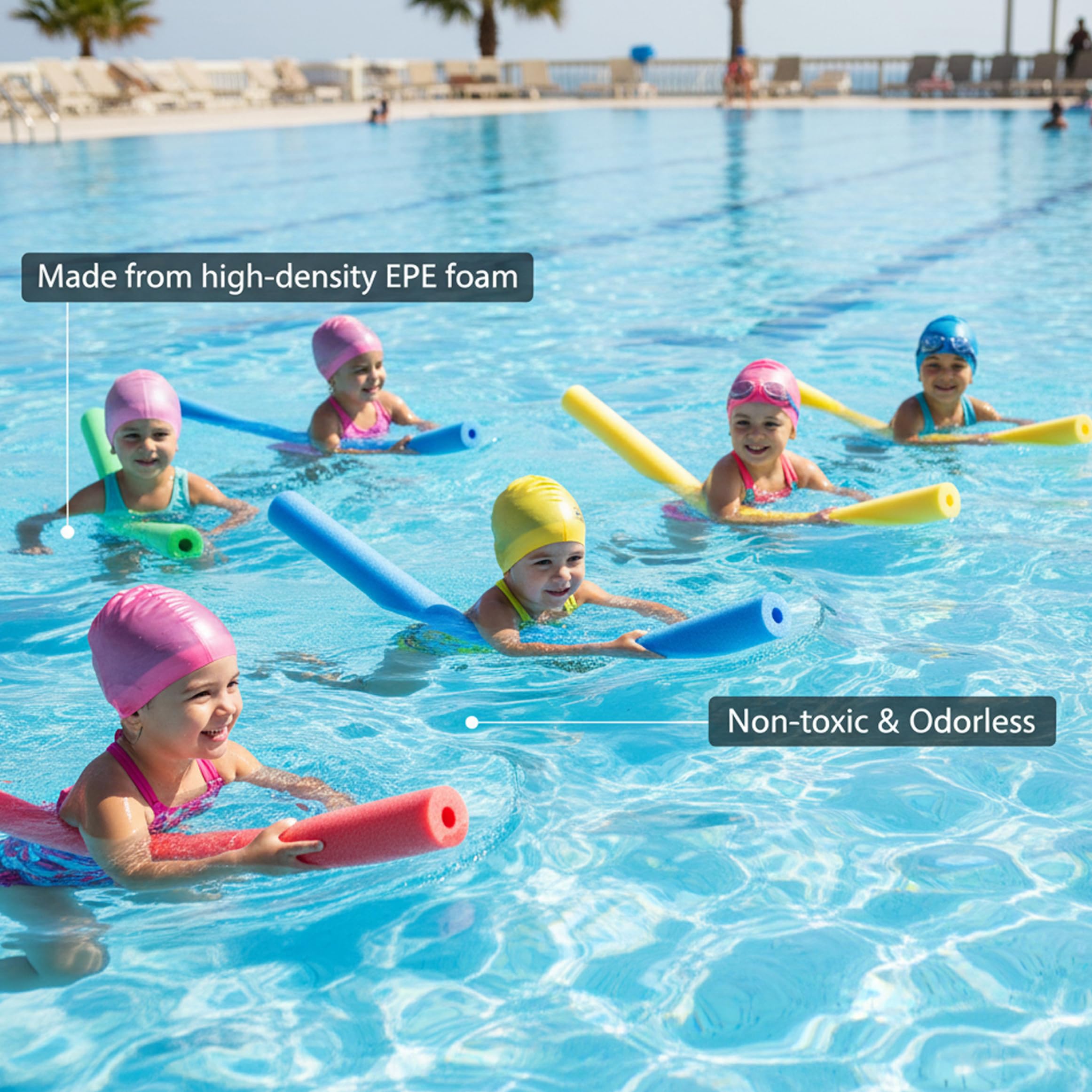 Paquete de 2 Tubos de Espuma para Fideos de Piscina Jumbo flotadores de Fideos de Piscina Huecos Extra densos y Suaves y Gruesos Rojo 59 Pulgadas de Largo