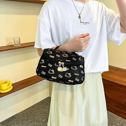 Miniatura 4 de Bolsa de maquillaje estampada de lujo para mujer, bolsa de cosméticos con cremallera con asa, lindo organizador de neceser de viaje, regalos