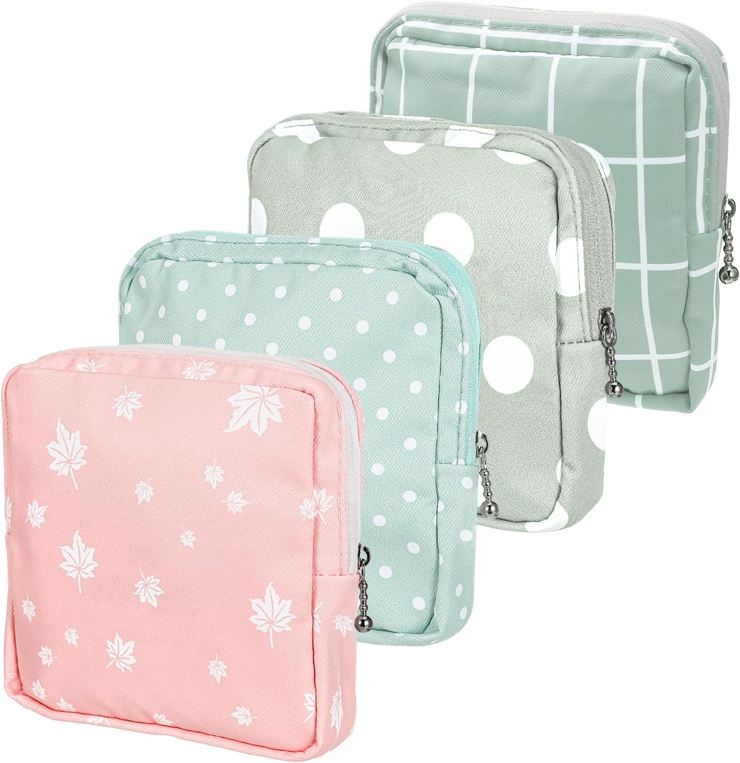 ElevateTech Sanitary Napkin Storage Bags, 4 Pcs Pad Bag for Period Tampon Bags Portable Menstrual Pad Pouch Feminine Pouch First Period Bag Gifts for Women