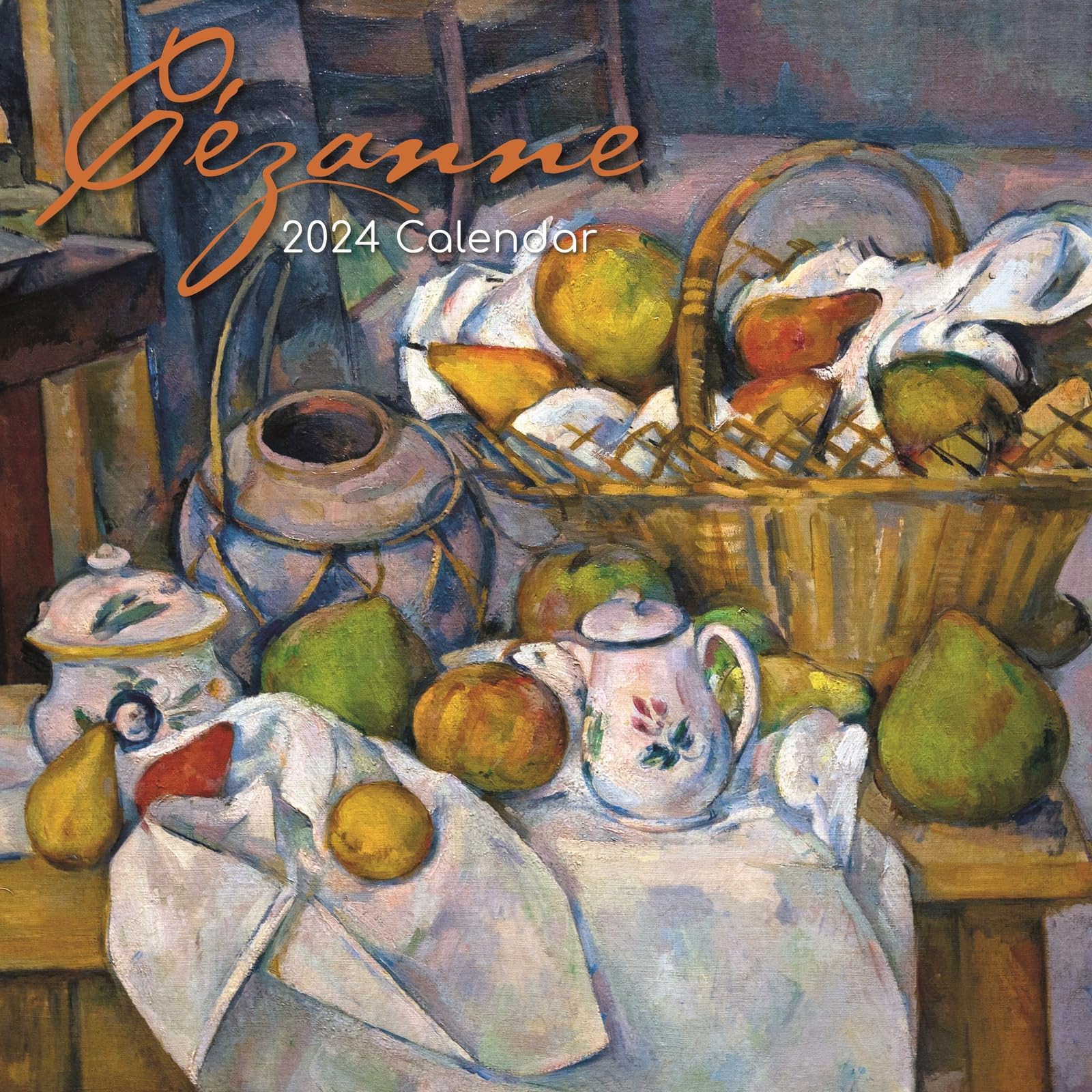 2024 Square Wall Calendar, Cezanne, 16-Month Arts & Antiques Theme with 180 Reminder Stickers (12x12 In)