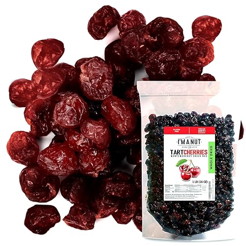 Cerezas secas 1 LB (16 oz) Bolsa resellable, variedad Montmorency Tart (agrio) - endulzadas