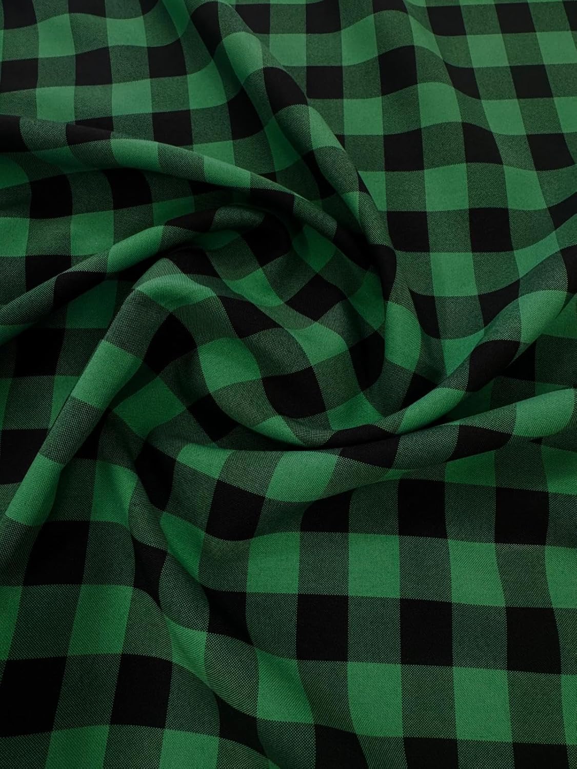 1" Checkered Gingham PolyPoplin Fabric by The Yard - 60 Inch Wide for Sewing, Quilting, Tablecloths, Curtains, Apparel, Crafting, DIY Projects