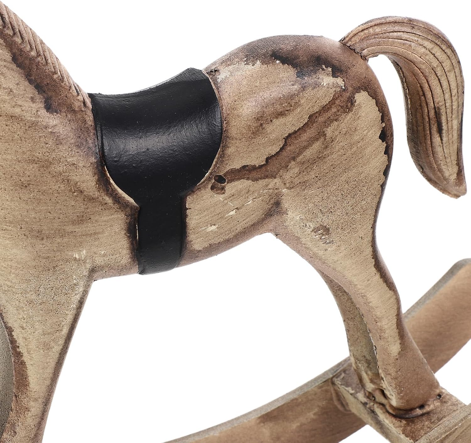 NUOBESTY Vintage Wooden Rocking Horse Sculpture, Vintage Baby Shower Decorations 8” Horse Centerpieces for Tables Figurine Collectible Decorative Tabletop Ornament for Party Wedding Birthday Light image 4