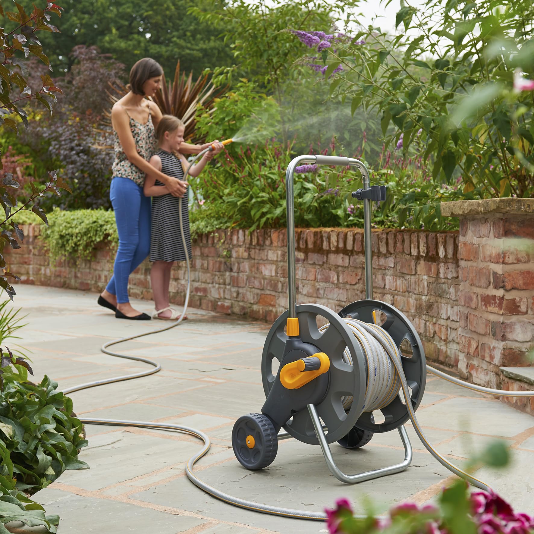 Hozelock - Carrello per tubo di irrigazione 60 M con tubo flessibile da 12.5 mm