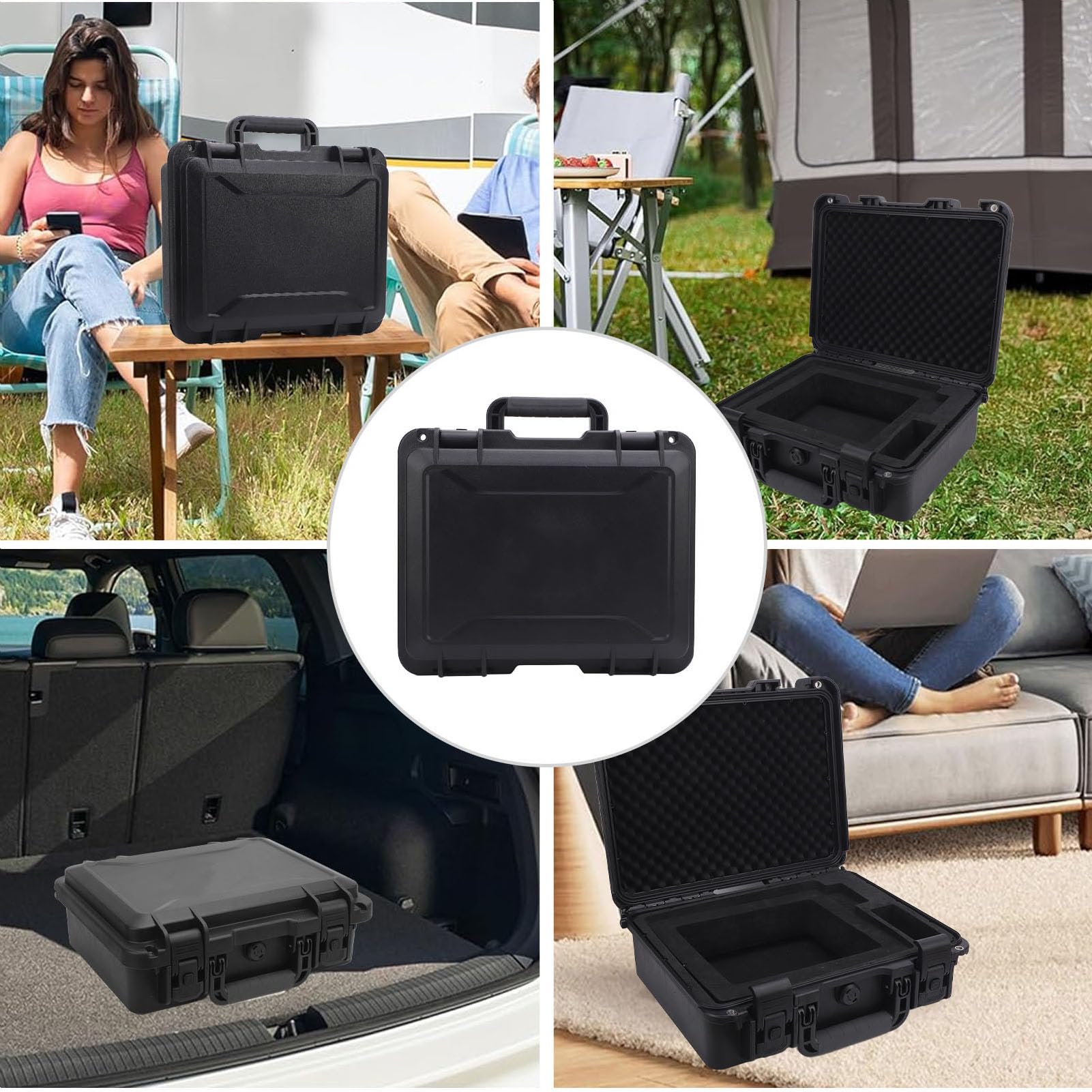 Keenso Custodia Rigida Rettangolare per Satellite per Mini Custodia Impermeabile Antiurto con Maniglia da Viaggio 41,9x34,8x14,7 Cm