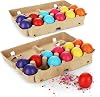com-four ® Egg-shaped Candles - Colorful Easter Decoration